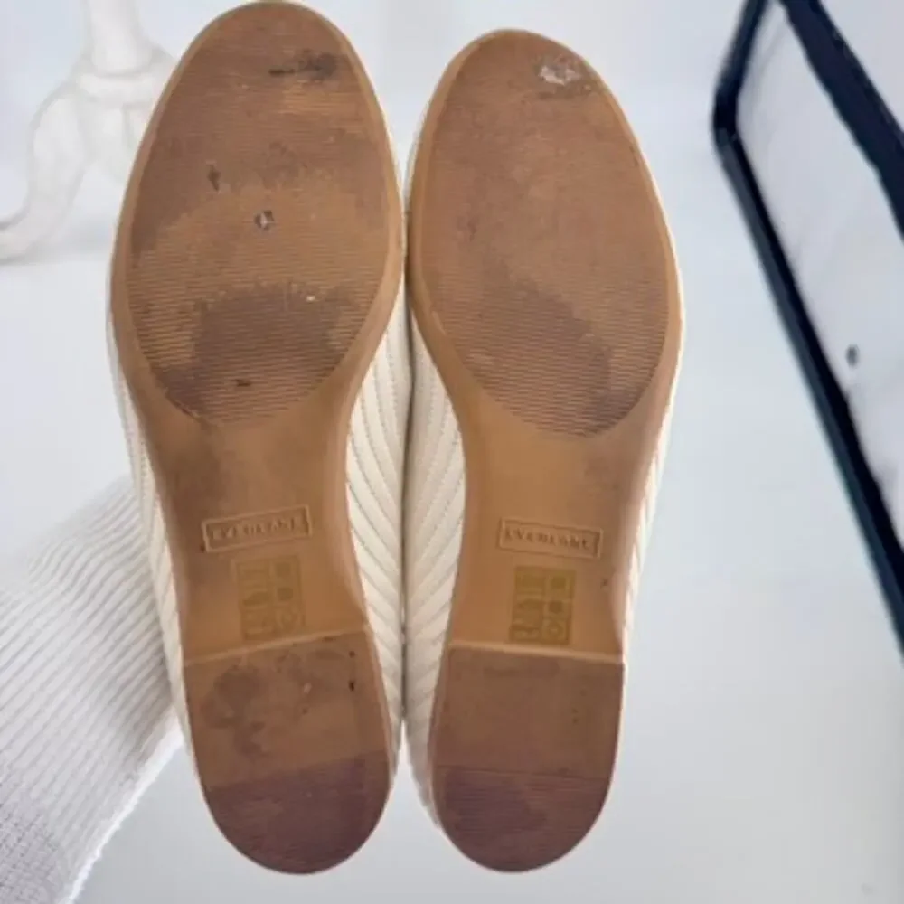 Everlane Day Glove Flats ReKnit Ribbed Size 10 Nude Beige Cream